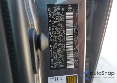 2020 Toyota Prius L из США, поврежденный, VIN JTDKARFU3L3125873